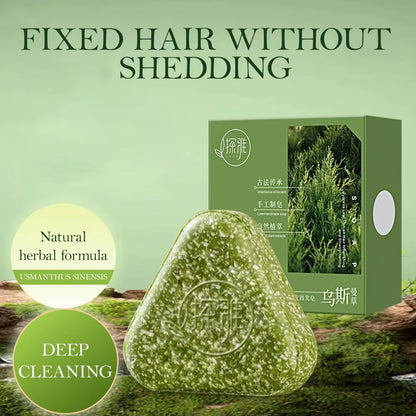 Grass & Platycladus Herbal Shampoo Soap Natural Hair Loss Treat