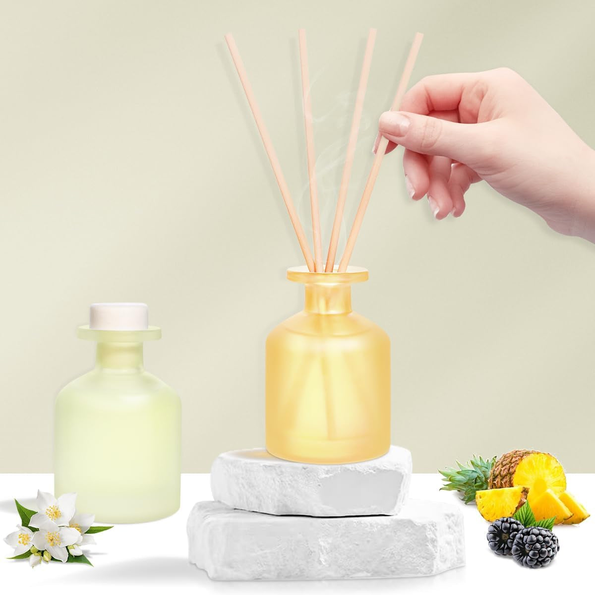 YISOWUH Reed Diffuser - Blackberry Pineapple & Jasmine Green Tea 3.38Oz (100Ml)