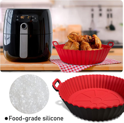 Air Fryer Silicone Liners Pot,8 Inch Air Fryer Basket Liners, Oven Reusable Baking Tray