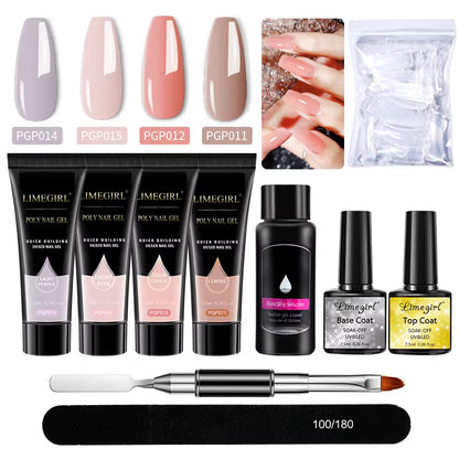 Nail Art Limegirl Kit Poly Nail Gel Extending Soaking Gel Kit Nail Art Acrylic Gel Varnish Kit