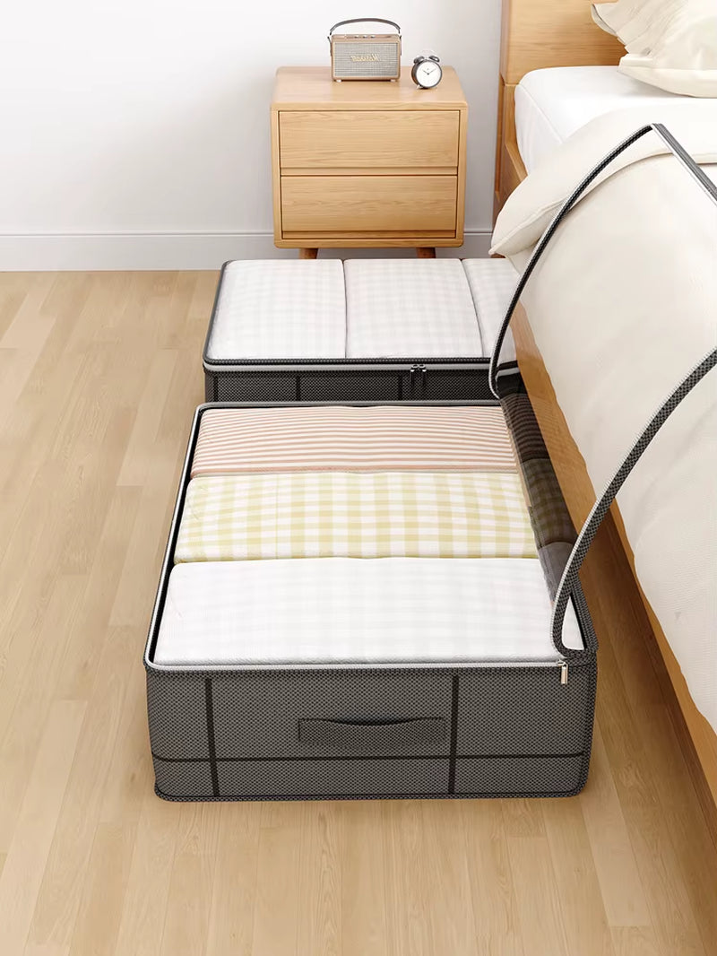 Heavy-Duty Under-Bed Storage Bag Foldable Storage Box Bedding Clothes