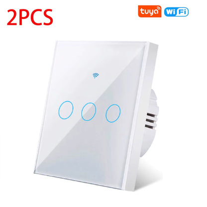 EU Wifi Smart Light Switches Touch Switch RF433 No Neutral Wire Smart Home Life