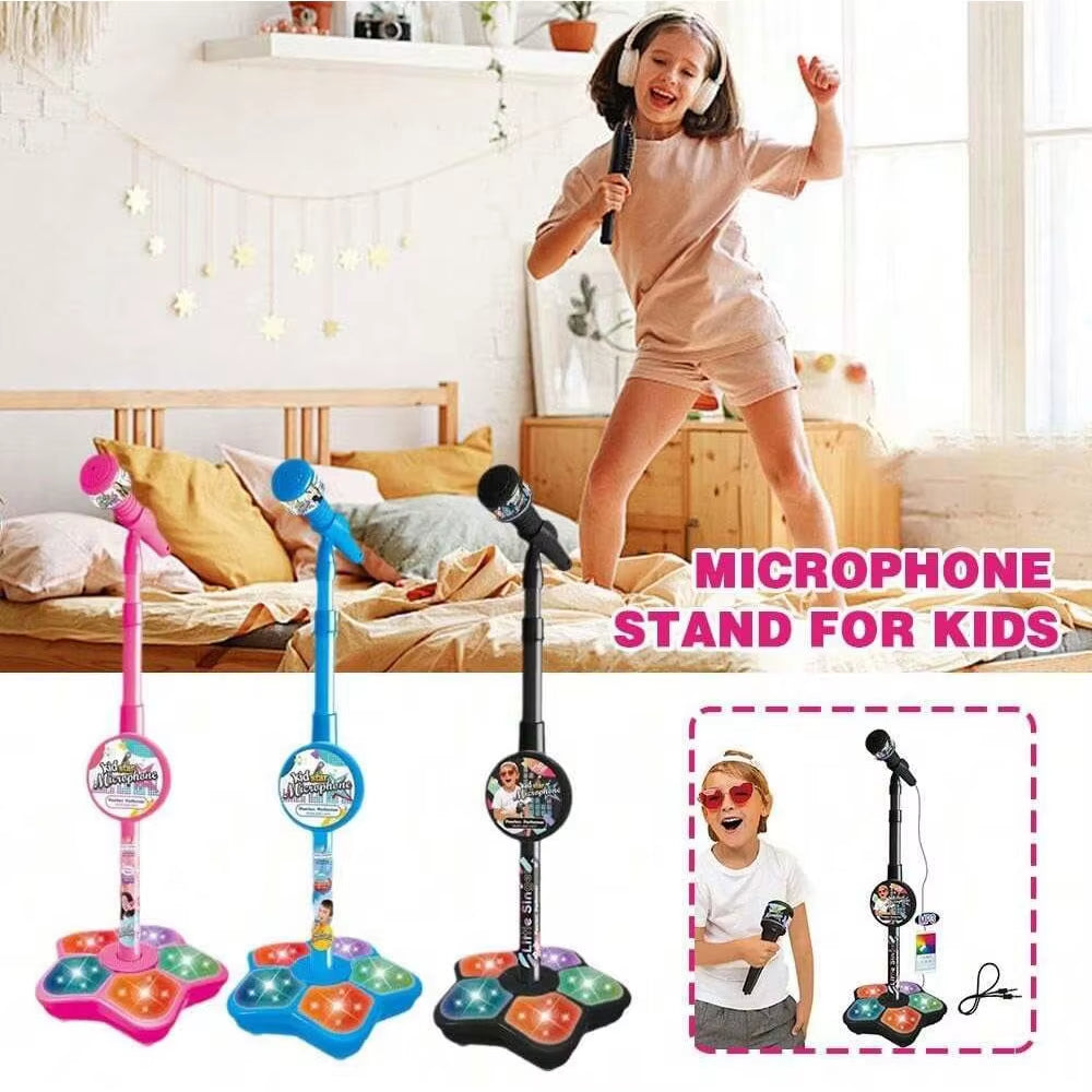 Children's Portable Karaoke Microphone Stand, Durable Electronic Karaoke Toy for Parties