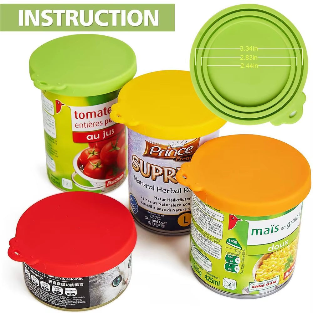 3 in 1 Silicone Canned Lid Reusable Food Tin Cover Keep Fresh Kitchen