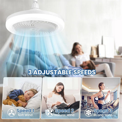 Ceiling Light with Fan and Remote, Timing, 3 Color Dimmable LED, 3 Speeds New