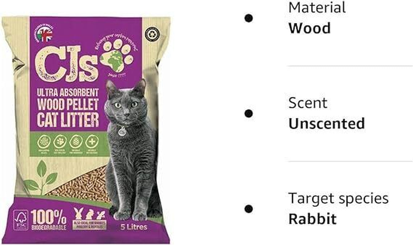 Premium Cat Litter Ultra Absorbent Wood Pellets Biodegradable Cj'S Cat Litter UK