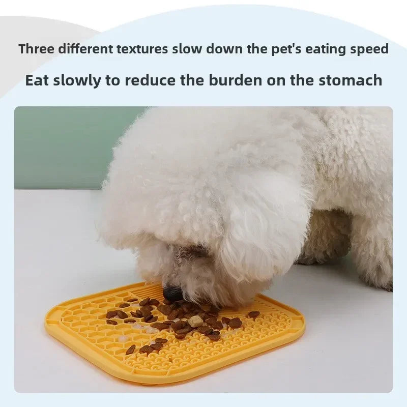Pet Suction Cup Lick Pad Pet Lunch Mat Slow Food Pad for Cats and Dogs
