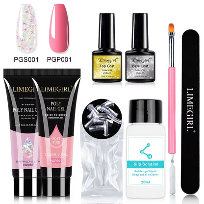Nail Art Limegirl Kit Poly Nail Gel Extending Soaking Gel Kit Nail Art Acrylic Gel Varnish Kit