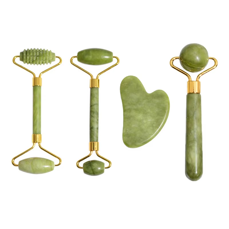 Natural Jade Roller Massager for Face Roller Facial Liftting Anti-Wrinkle Gua Sha Jade Stone Skin Care Tool