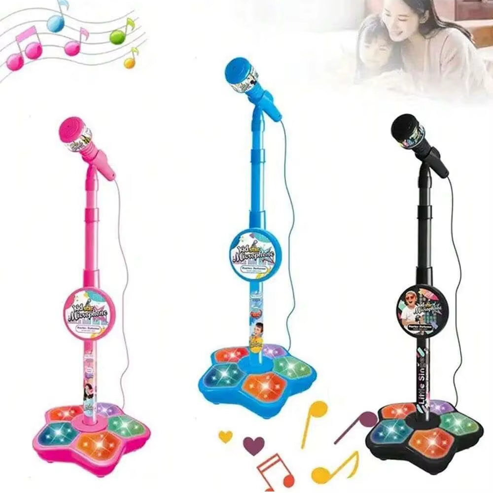 Children's Portable Karaoke Microphone Stand, Durable Electronic Karaoke Toy for Parties