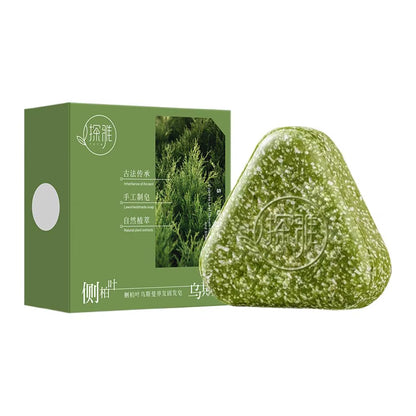Grass & Platycladus Herbal Shampoo Soap Natural Hair Loss Treat