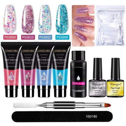 Nail Art Limegirl Kit Poly Nail Gel Extending Soaking Gel Kit Nail Art Acrylic Gel Varnish Kit