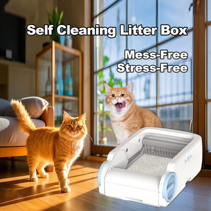 Open Smart Cat Litter Box Automatic Self Cleaning,Remote Control via App