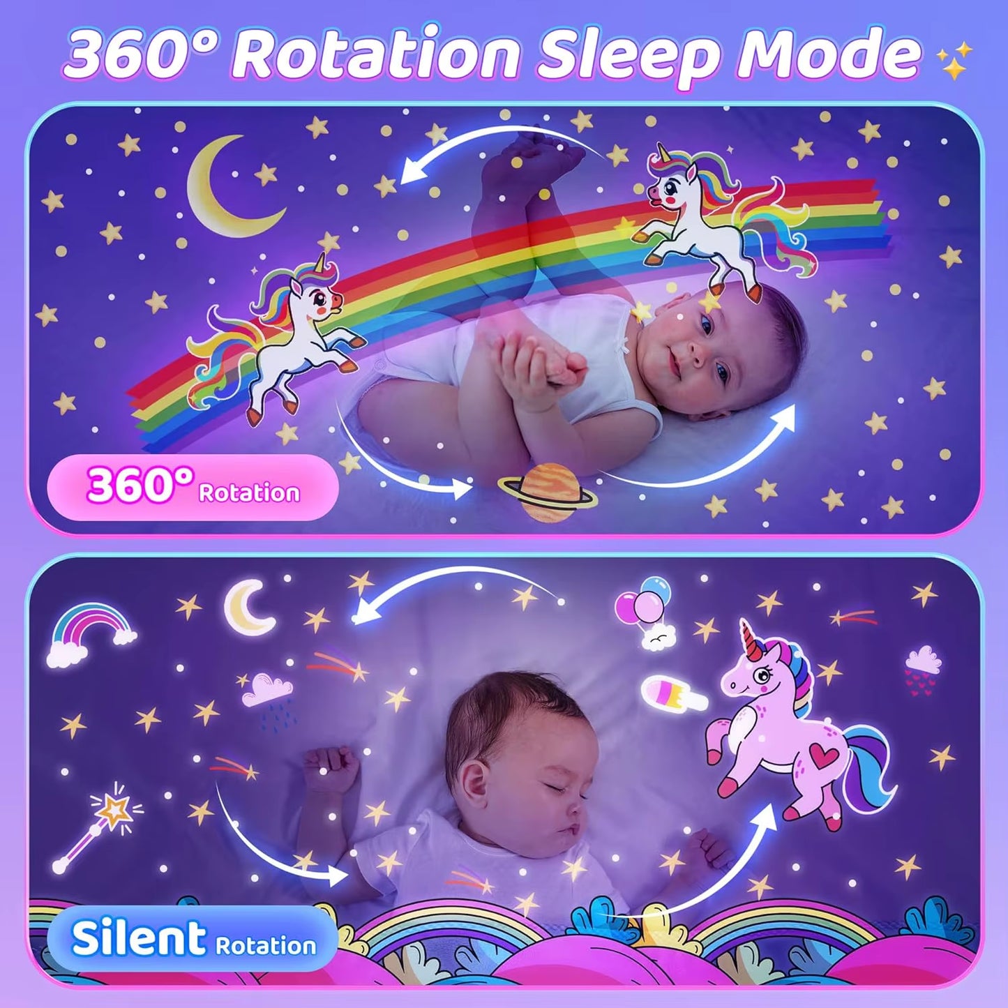 Galaxy Solar System Projector Night Light with 360° Rotation and 12 Films for Kids' Bedroom and Home Decor