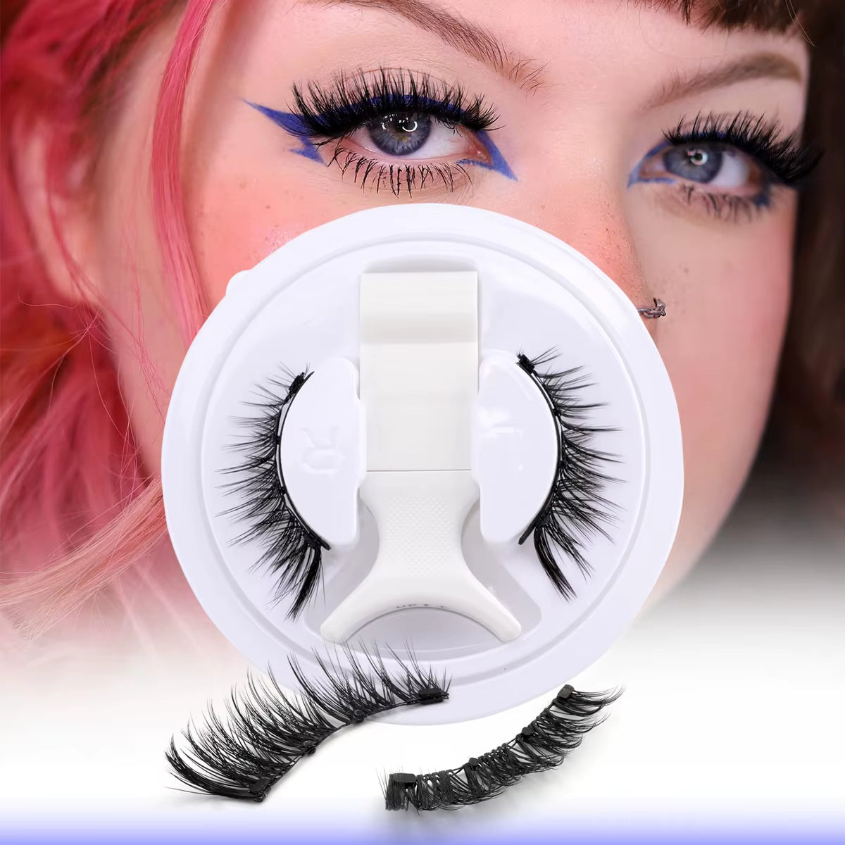 2 Pairs Magnetic Eyelash Natural Look Fluffy False Eyelashes Reusable Magnetic Eyelash Set