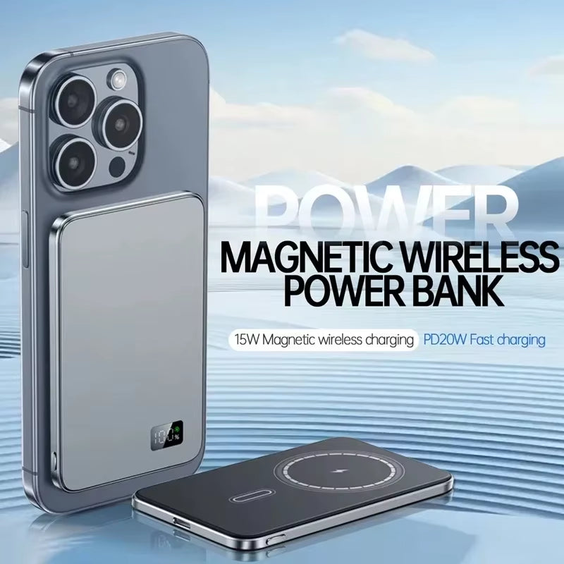 Ultra Thin Wireless Power Bank 500000Mah Magnetic Fast Charging External Battery