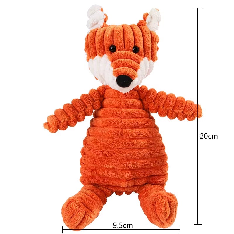 Corduroy Plush Dog Toys - Squeaky and Bite-Resistant Chew Toys for Small and Large Dogs