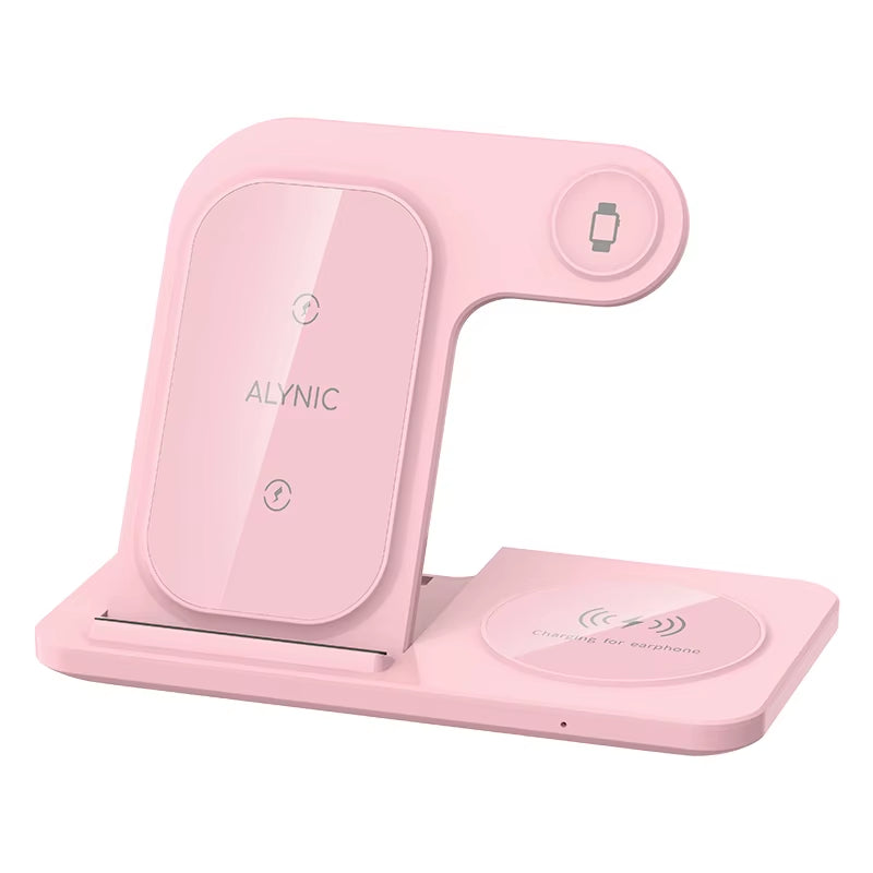 30W LED Fast Wireless Charger Stand 3 in 1 Foldable Charging Station for Iphone