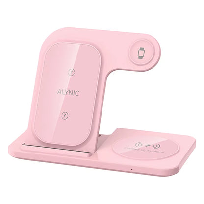 30W LED Fast Wireless Charger Stand 3 in 1 Foldable Charging Station for Iphone