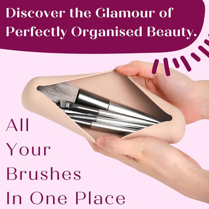 Silicone Makeup Brush Holder, Soft Silicone Makeup Organize Portable Make up Bag