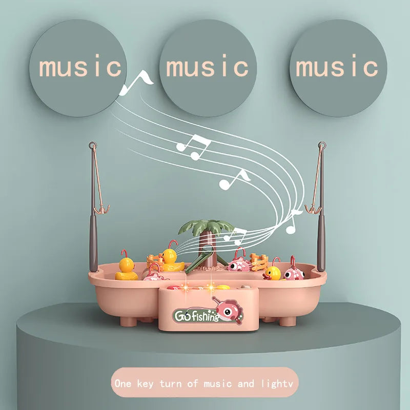 Electric Fishing Toy Set with Music and Lights - Water Play Game for Children