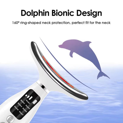 7 Colors LED Lights Face Neck Beauty Device Vibration Massage Improve Neck Lines