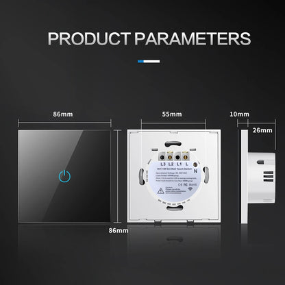 Smart Switch Alexa RF433 No Neutral Tuya Control Works with Touch Switches