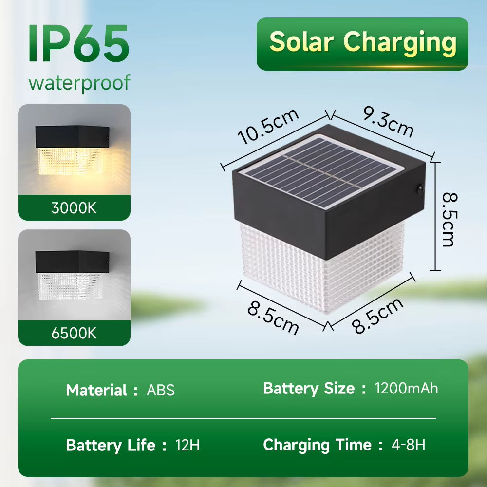 Solar Wall Lamp Outdoor Warm Light Waterproof up and down Luminous