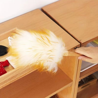 Premium Wool Dust Collector Brush - Ergonomic Wooden Handle- Perf