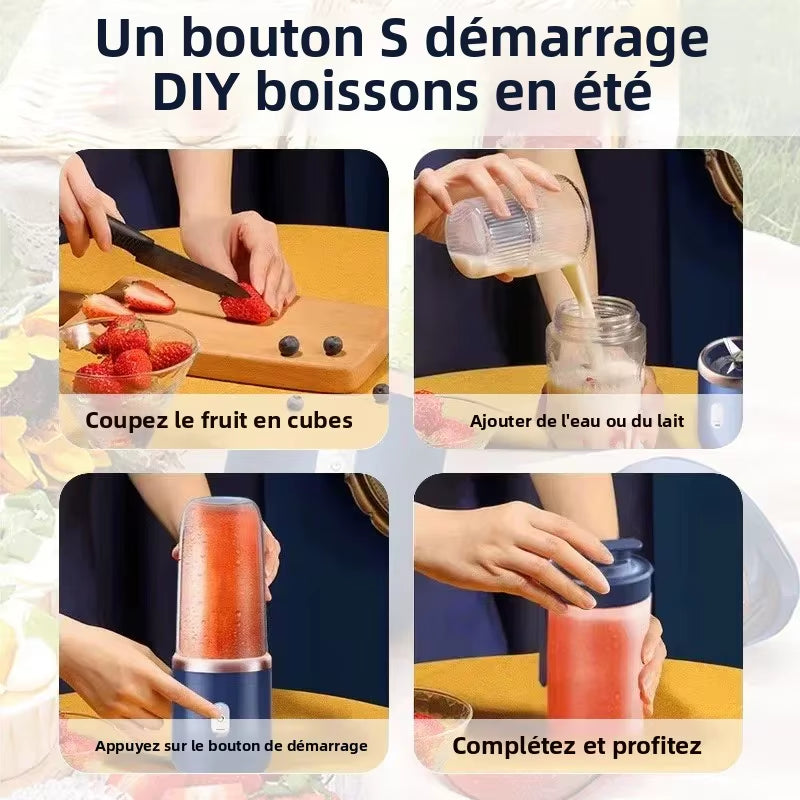 6 Color 400Ml Portable USB Blender Electric Travel Juicer Cup for Smoothie Milkshake Kitchen Mini Mixer Tool