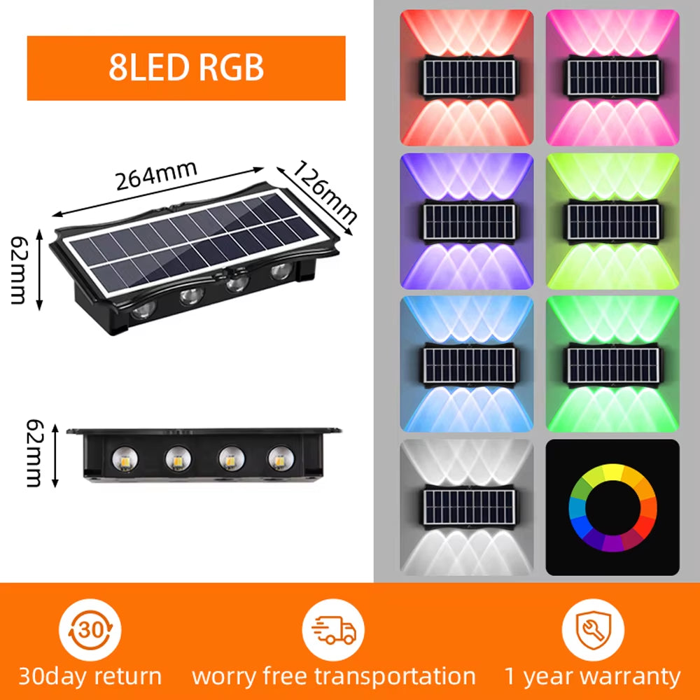 Solar Wall Lamp Outdoor Warm Light Waterproof up and down Luminous