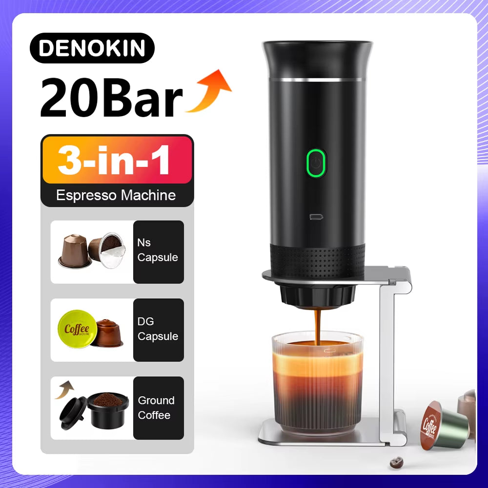 Wireless Electric Portable Espresso Coffee Machine for Car & Home Camping Coffee Maker