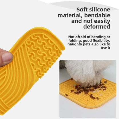 Pet Suction Cup Lick Pad Pet Lunch Mat Slow Food Pad for Cats and Dogs